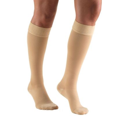Truform Stockings Knee High Closed Toe Dot Top: 20-30 mmHg 2L BEIGE (8864BG-2L)